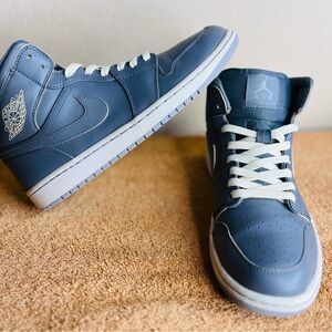 Nike Air Jordan 1 Gray Jumpman Basketball Sneakers 554724-031 Men’s Size 10